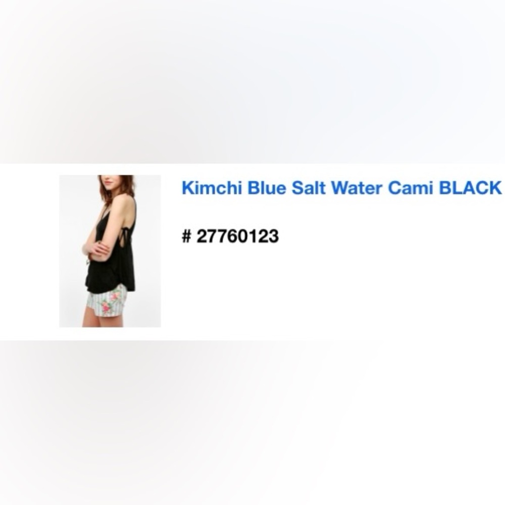 ISO Black Kimchi Blue Salt Water Side-Tie Cami Tank